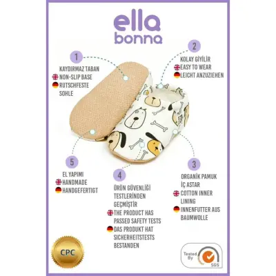 Ella Bonna Unisex Patik Kaydırmaz Taban Sevimli Köpek - 5