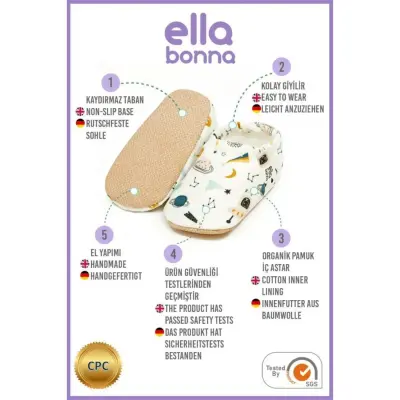 Ella Bonna Unisex Patik Kaydırmaz Taban Uzay - 15