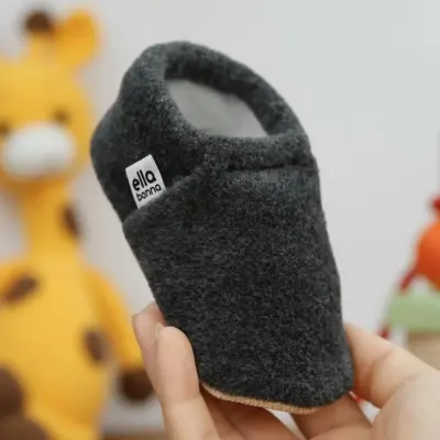 Ella Bonna Unisex Patik Organik Pamuk Kaydırmaz Taban Antrasit - 7