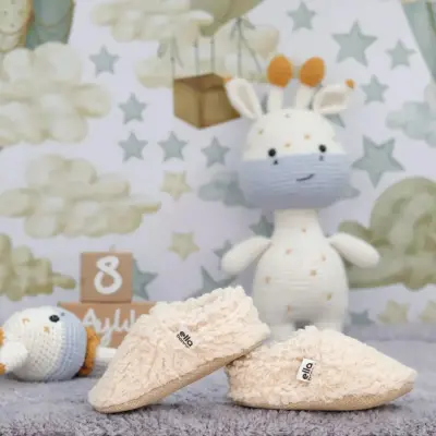 Ella Bonna Unisex Patik Organik Pamuk Kaydırmaz Taban Bej - 15