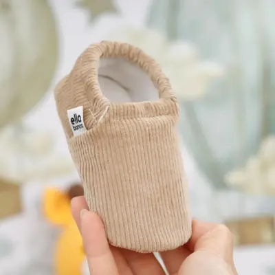 Ella Bonna Unisex Patik Organik Pamuk Kaydırmaz Taban Bej - 4