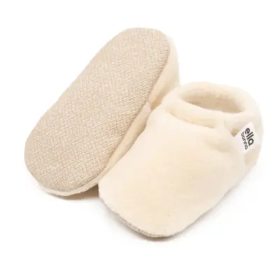 Ella Bonna Unisex Patik Organik Pamuk Kaydırmaz Taban BEJ - 12