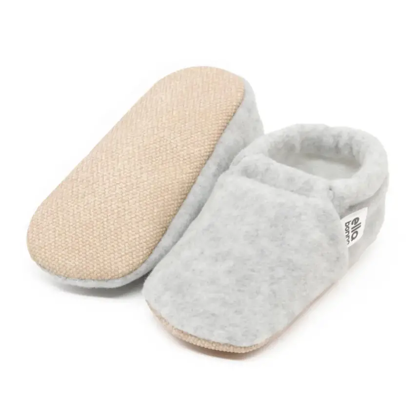 Ella Bonna Unisex Patik Organik Pamuk Kaydırmaz Taban Gri - 13