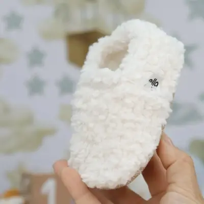 Ella Bonna Unisex Patik Organik Pamuk Kaydırmaz Taban Kırık Beyaz - 11