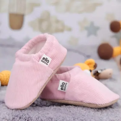 Ella Bonna Unisex Patik Organik Pamuk Kaydırmaz Taban Pembe - 8
