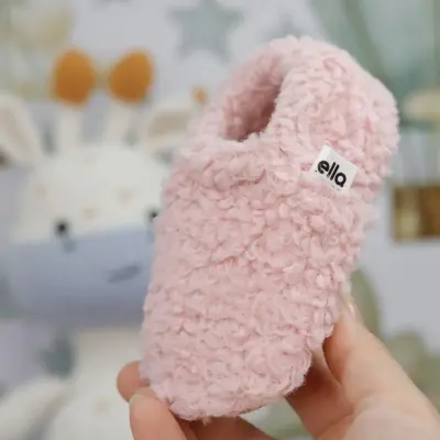 Ella Bonna Unisex Patik Organik Pamuk Kaydırmaz Taban Pembe - 5