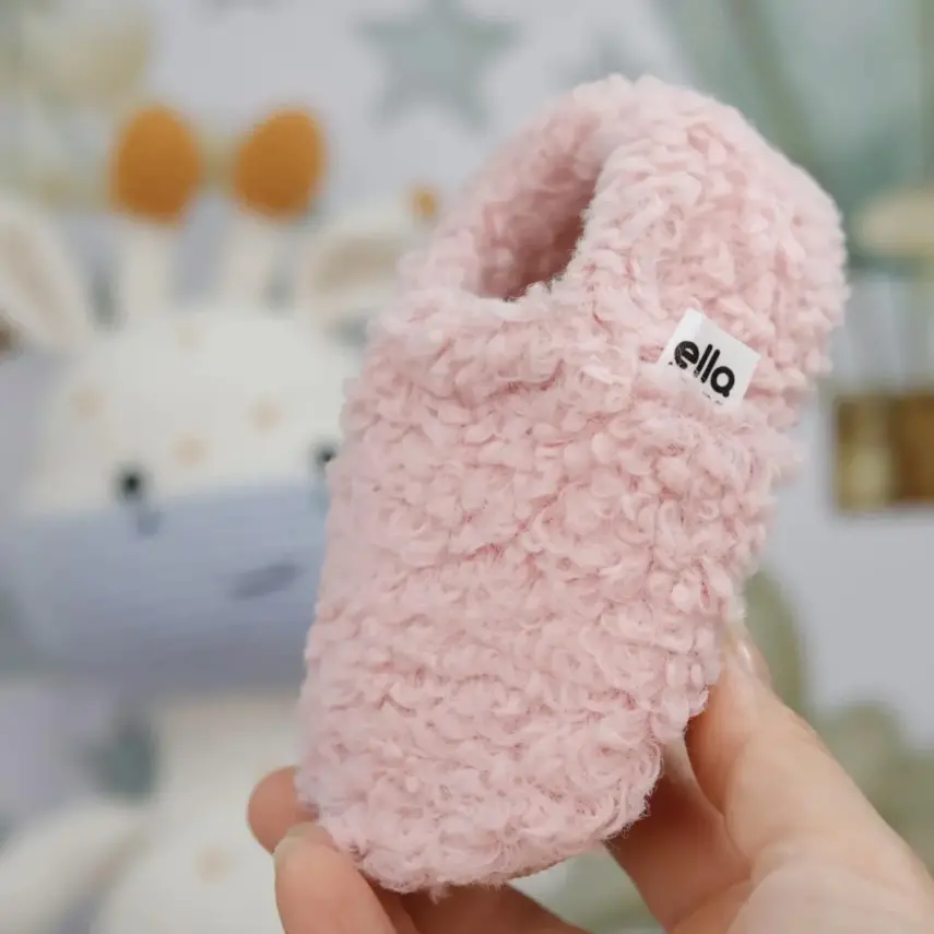 Ella Bonna Unisex Patik Organik Pamuk Kaydırmaz Taban Pembe - 5