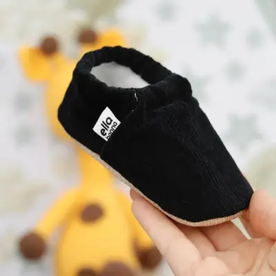 Ella Bonna Unisex Patik Organik Pamuk Kaydırmaz Taban Siyah - 15