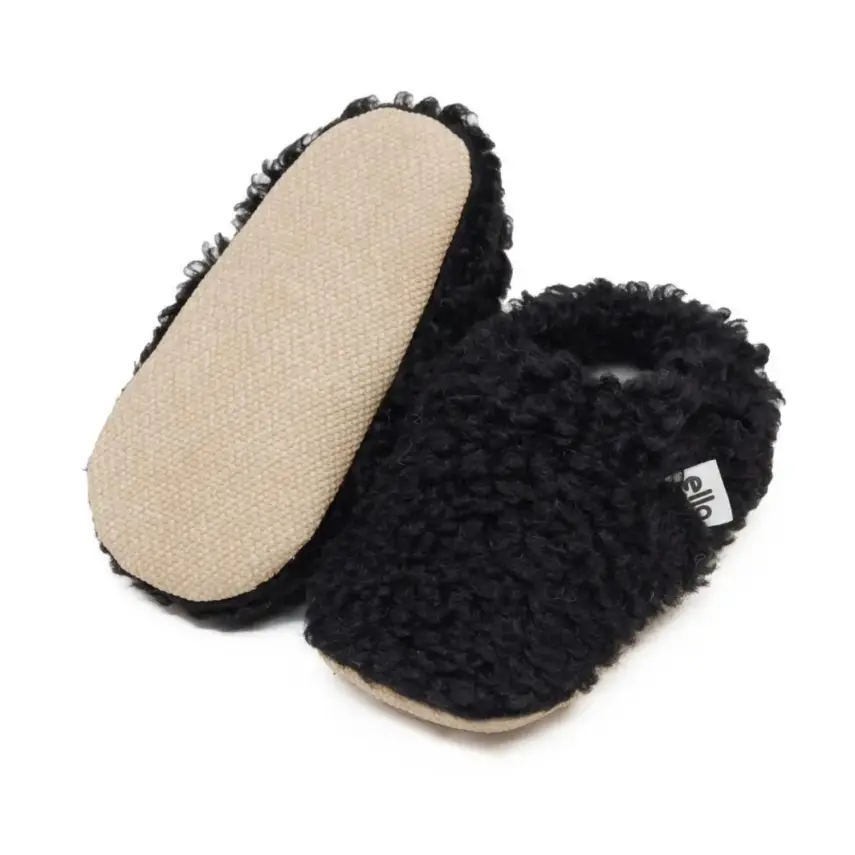 Ella Bonna Unisex Patik Organik Pamuk Kaydırmaz Taban Siyah - 2