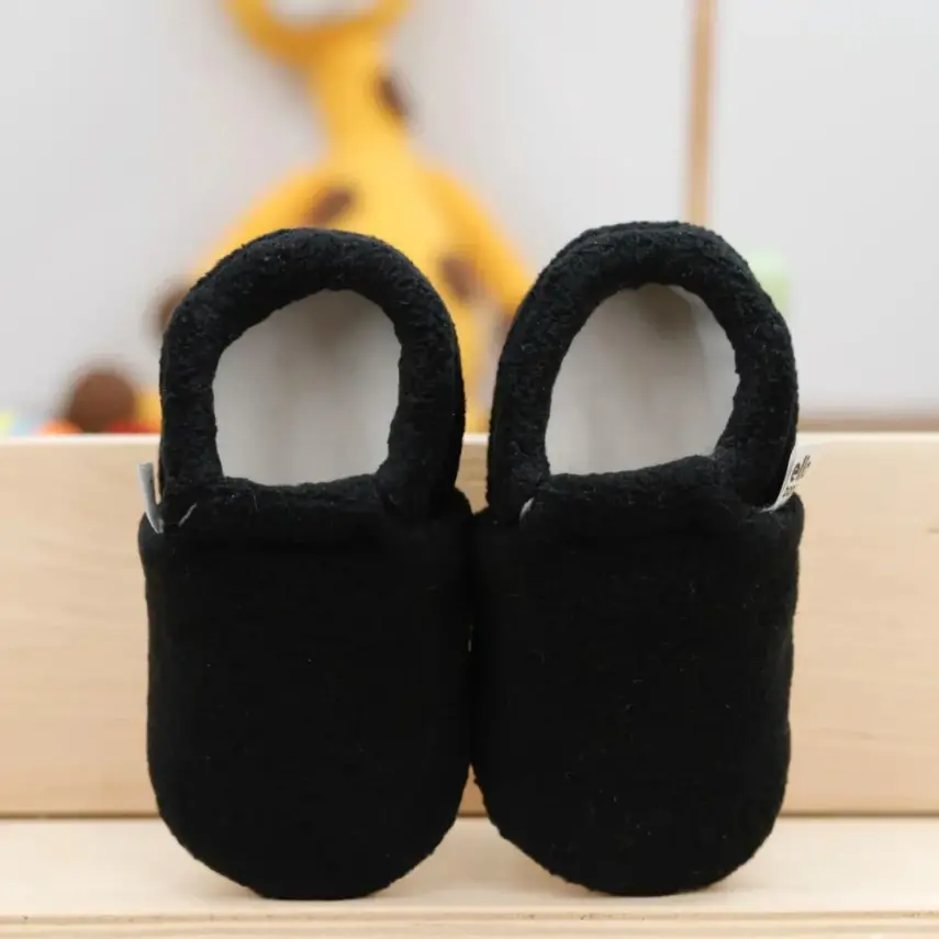 Ella Bonna Unisex Patik Organik Pamuk Kaydırmaz Taban Siyah - 4