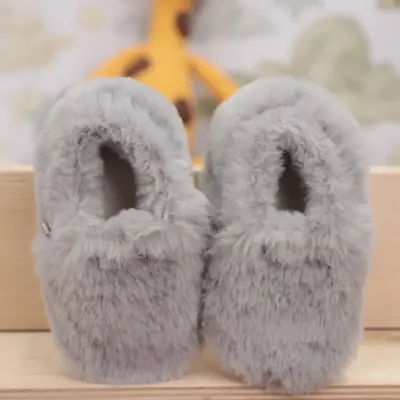 Ella Bonna Unisex Patik Organik Yumuşak Tüylü Kaydırmaz Taban Gri - 10