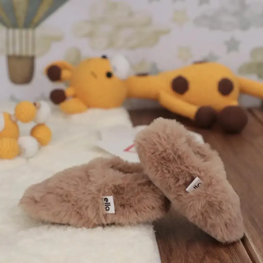 Ella Bonna Unisex Patik Organik Yumuşak Tüylü Kaydırmaz Taban Taba - 3