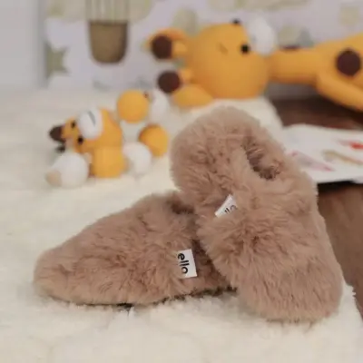 Ella Bonna Unisex Patik Organik Yumuşak Tüylü Kaydırmaz Taban Taba - 6