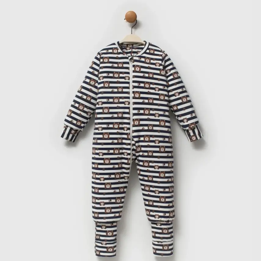 Ella Bonna Uyku Tulumu Çoraplı 2,5 Tog Çizgili Ayıcık - 1