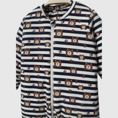 Ella Bonna Uyku Tulumu Çoraplı 2,5 Tog Çizgili Ayıcık - 4