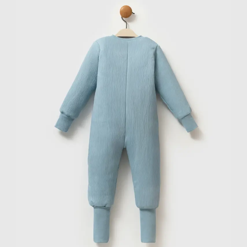 Ella Bonna Uyku Tulumu Çoraplı 2,5 Tog Jakarlı Mavi - 4