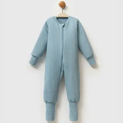 Ella Bonna Uyku Tulumu Çoraplı 2,5 Tog Jakarlı Mavi - 13