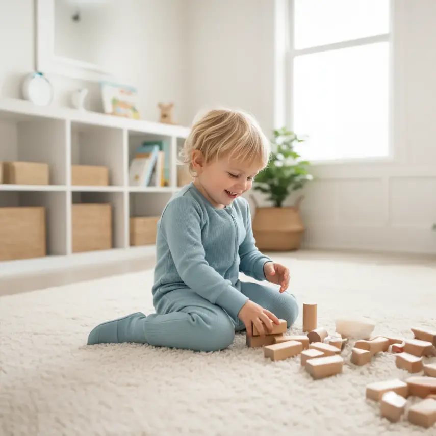 Ella Bonna Uyku Tulumu Çoraplı 2,5 Tog Jakarlı Mavi - 15