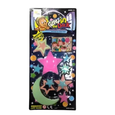 Fosforlu Duvar Süsü Renkli Ay Yıldız Kartela