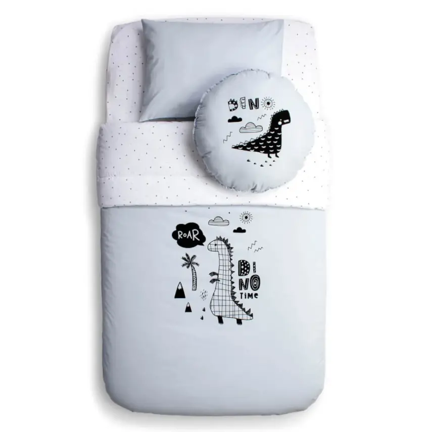 Funna Baby Dino Yatak Örtü Seti 100x150cm Mavi - 1