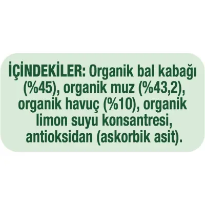 Gerber Organik Balkabaklı Muzlu Havuçlu Meyve Püresi 90 gr - 7