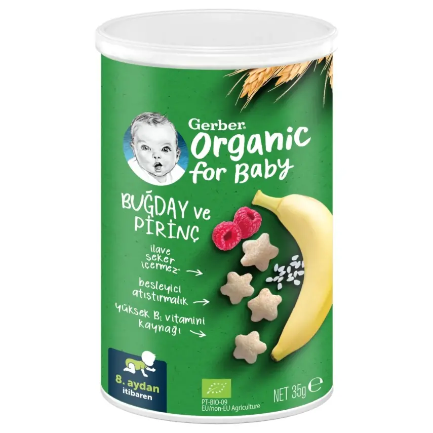 Gerber Organik Buğday Ve Pirinç Bebek Atıştırmalığı 35 gr 8+ Ay - 1