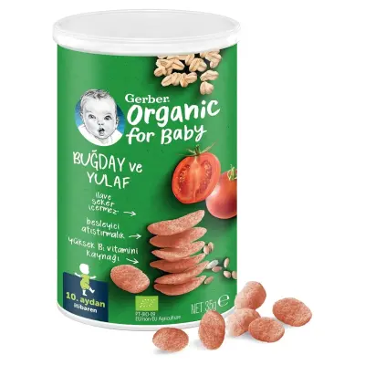 Gerber Organik Buğday Ve Yulaf Bebek Atıştırmalığı 35 gr 10+ Ay - 6