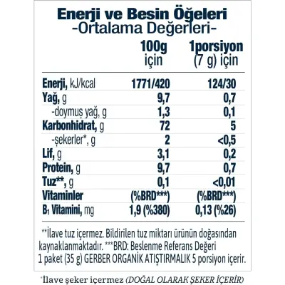 Gerber Organik Buğday Ve Yulaf Bebek Atıştırmalığı 35 gr 10+ Ay - 8