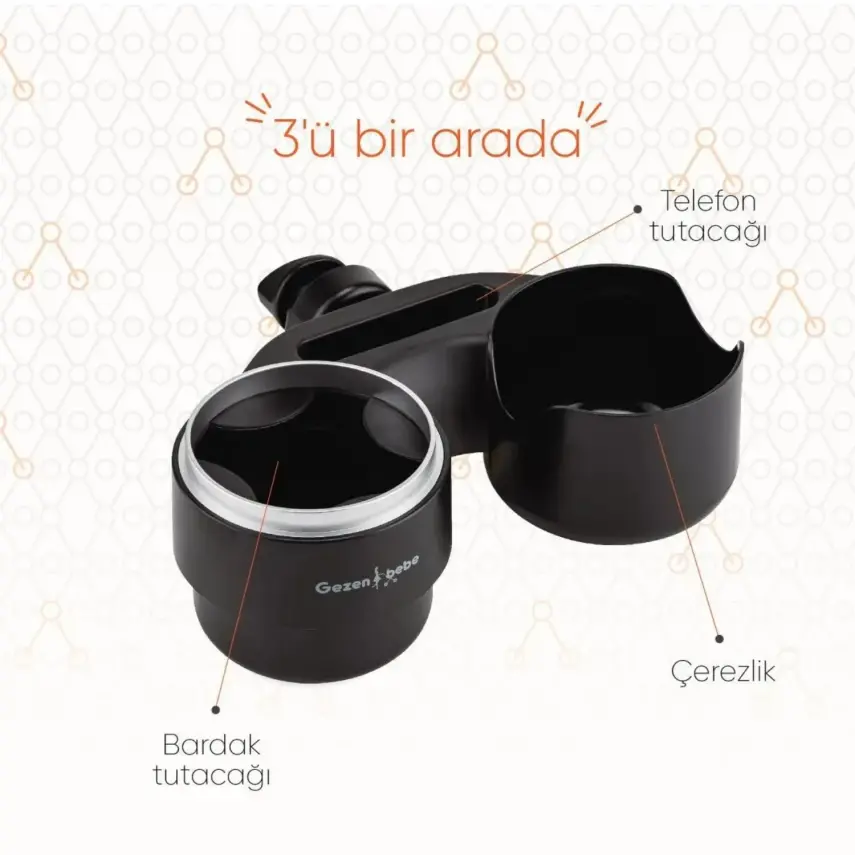 Gezenbebe 3’ü 1 Arada Bebek Arabası Telefon, Şişe ve Atıştırmalık Tepsisi - 5
