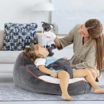 Gezenbebe Comfy Dolgulu Bebek Pufu Charcoal - 2