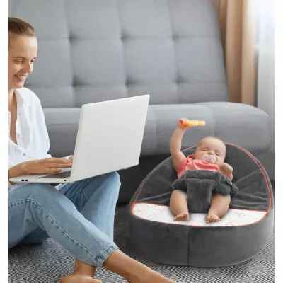 Gezenbebe Comfy Dolgulu Bebek Pufu Charcoal - 4