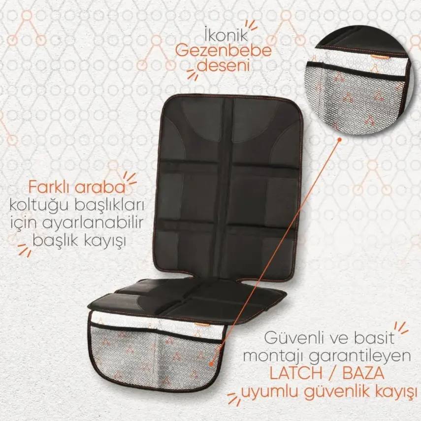 Gezenbebe Kalın Pedli Araba Koltuk Koruyucu - 4