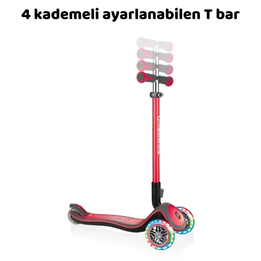 Globber Elite Deluxe Işıklı Scooter Kırmızı - 2