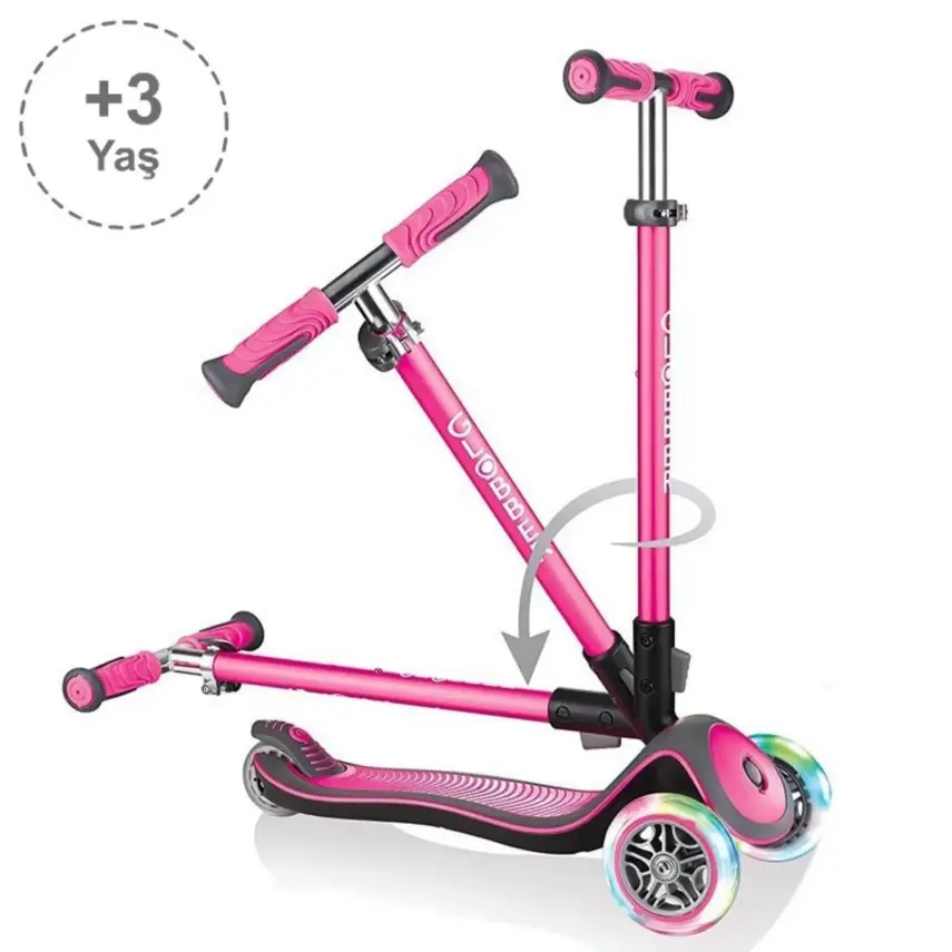 Globber Elite Deluxe Işıklı Scooter Pembe - 2