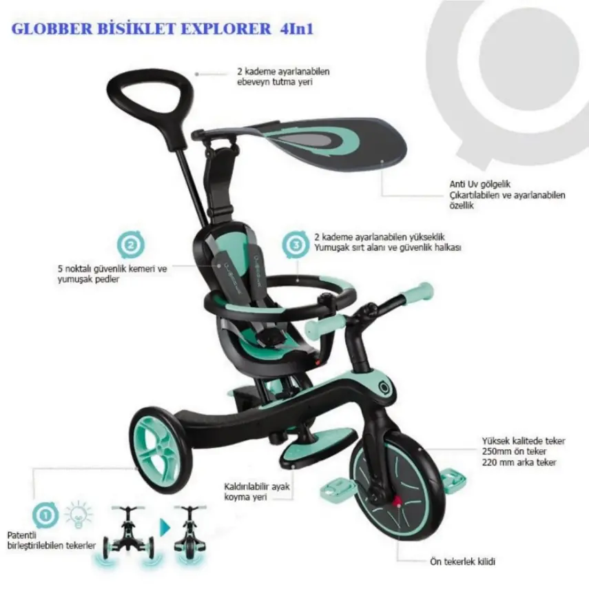 Globber Explorer 4in1 Bisiklet Kırmızı - 17