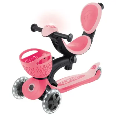 Globber Go Up Baby 360 Derece Manevra Kabiliyetli Işıklı Scooter - Koyu Pastel Pembe - 7