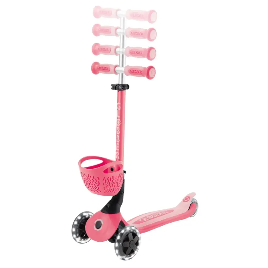 Globber Go Up Baby 360 Derece Manevra Kabiliyetli Işıklı Scooter - Koyu Pastel Pembe - 5
