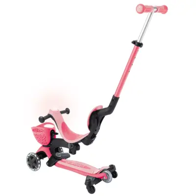 Globber Go Up Baby 360 Derece Manevra Kabiliyetli Işıklı Scooter - Koyu Pastel Pembe - 8