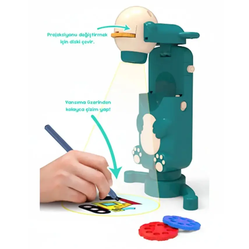 Gokidy Eğitici Projeksiyonlu Çizim Oyuncağı | 6 Renkli Slayt Diskli - 2
