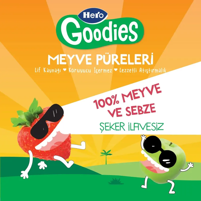 Hero Baby Goodies Çilek-Elma Meyve Püresi 100 gr - 2
