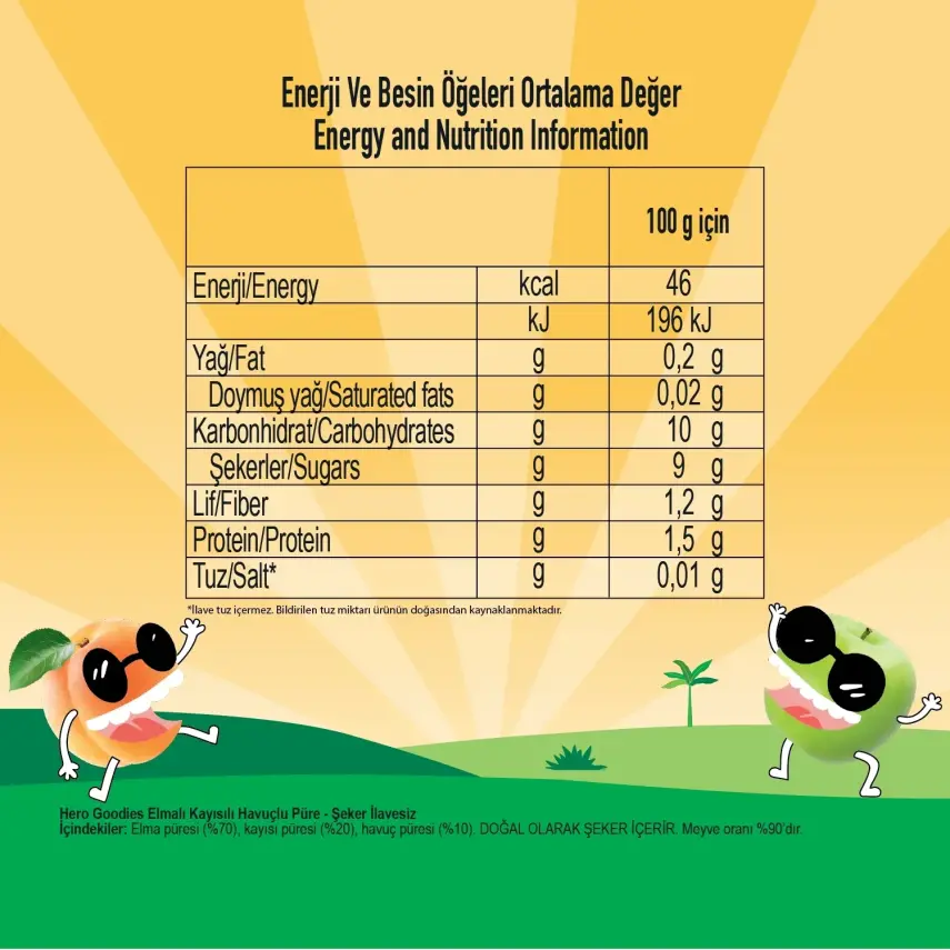 Hero Baby Goodies Kayısı-Elma Meyve Püresi 100 gr - 4