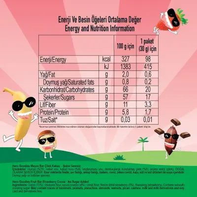 Hero Baby Goodies Meyve Bar Çilek & Kakao 30 gr - 3
