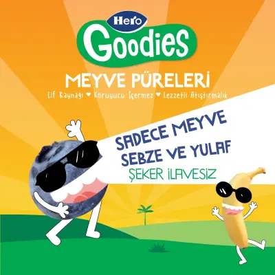 Hero Baby Goodies Yaban Mersini-Muz-Yulaf Meyve Püresi 100 gr - 2