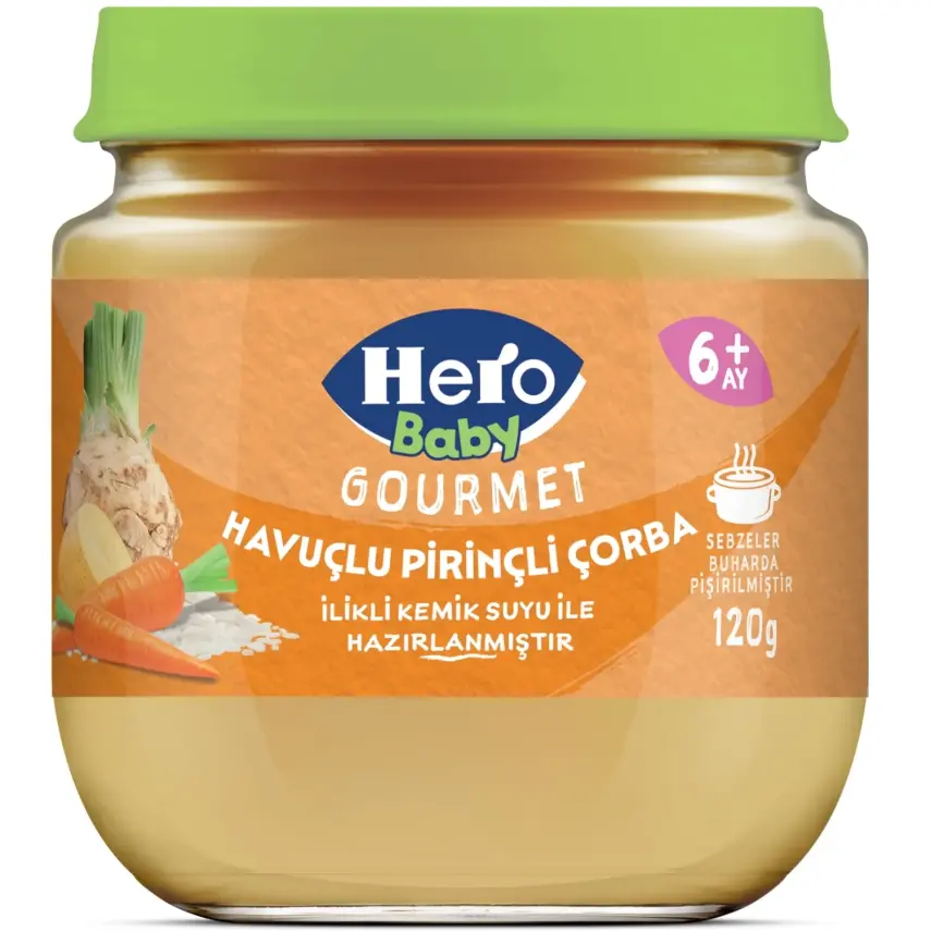 Hero Baby Gourmet Havuçlu Pirinçli Kavanoz Maması 120 Gr - 1