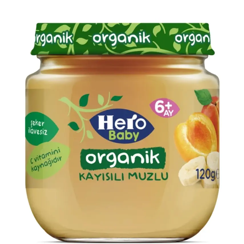 Hero Baby Organik Kayısı Muz Püresi 120 Gr - 1