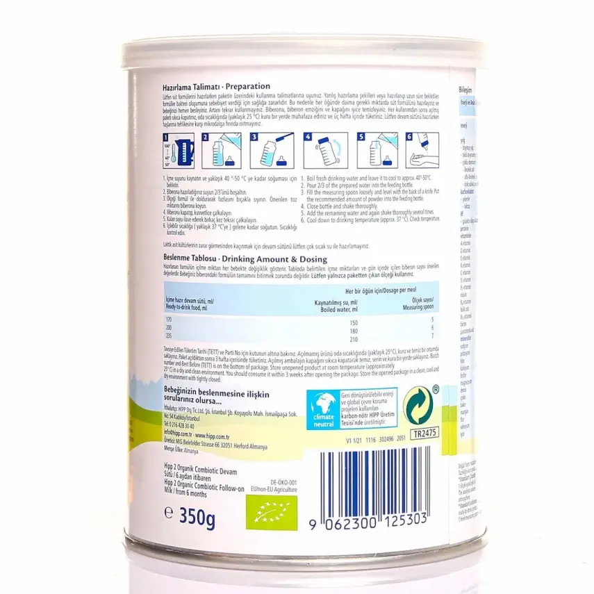Hipp 2 Organik Combiotic Devam Sütü Maması 350 gr - 16