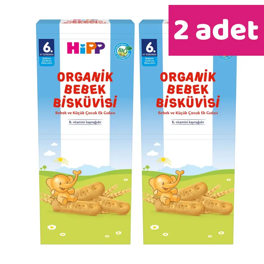 Hipp Organik Bebek Bisküvisi 180 gr x2 - 1
