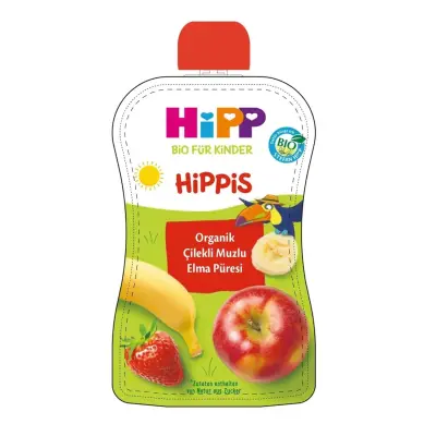 Hipp Organik Çilekli Muzlu Elma Püresi 100 gr - 4