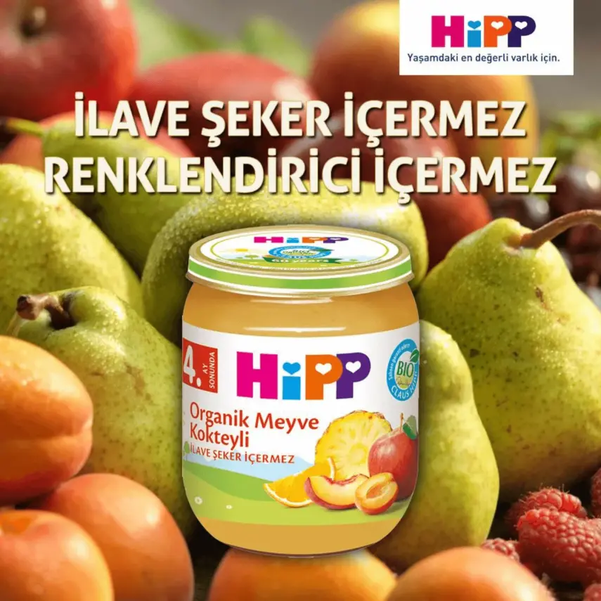 Hipp Organik Elma Püresi 125 gr x3 - 4