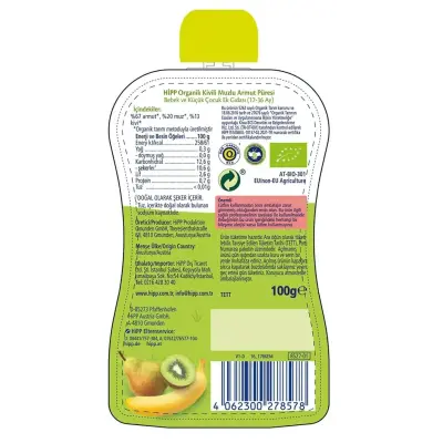 Hipp Organik Kivili Muzlu Armut Püresi 100 gr x3 - 6